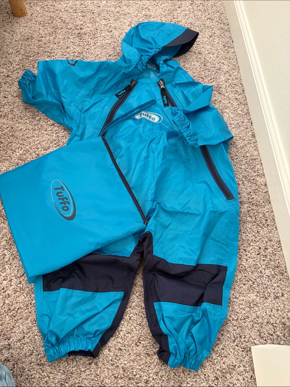 Tuffo Kids Waterproof Raincoat Suit - Blue